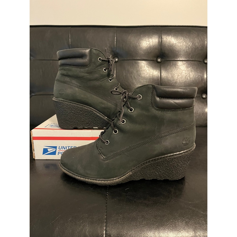 Timberland Earthkeepers Amston Black Nubuck Wedge Boots
